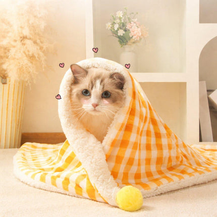 Pet Mat - Soft Pet Blanket - Warm Plush Blanket for Dogs and Cats - Comfortable & Cozy Sleep Blanket - 55*45cm - Yellow.