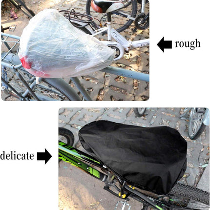 Waterproof Bicycle Saddle Cover with Drawstring - Black - Universal Size 24x27 cm - Protects Against Rain & Dirt.