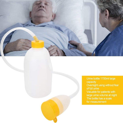 Urinal Men - Pee Bottle Men - Camping Toilet - Plastic - Urinal for Men - Anti-splash Urine Cup - Large 1700ml - Urinal Men with Lid - Reusable - For the Elderly, Hospital, Camping.