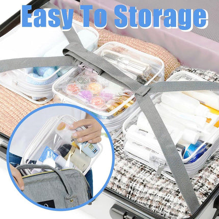 Storage Bag - 4 Pieces - Portable Storage Bag - Simple Makeup Bag - Foldable - Transparent.