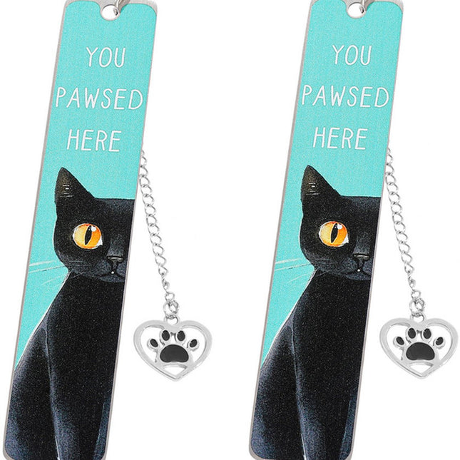 Bookmarks - Set of 2 - Cat Bookmarks - Gifts for Cat Lovers - Cute Bookmarks - Bookmark Gifts for Book Lovers - Reading Bookmarks - Gifts for Boys, Girls, Kids & Friends - Stainless Steel (Style A).