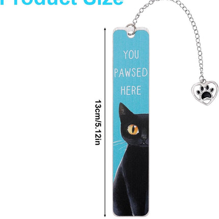 Bookmarks - Set of 2 - Cat Bookmarks - Gifts for Cat Lovers - Cute Bookmarks - Bookmark Gifts for Book Lovers - Reading Bookmarks - Gifts for Boys, Girls, Kids & Friends - Stainless Steel (Style A).