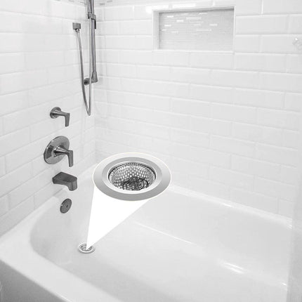 Drain Filter - 2-Piece - 2.79-Inch - Stainless Steel Shower/Bathtub Drain Cover - Bathtub Drain Filter, Suitable for Bathroom Vanities, Sinks, and Floor Drains.