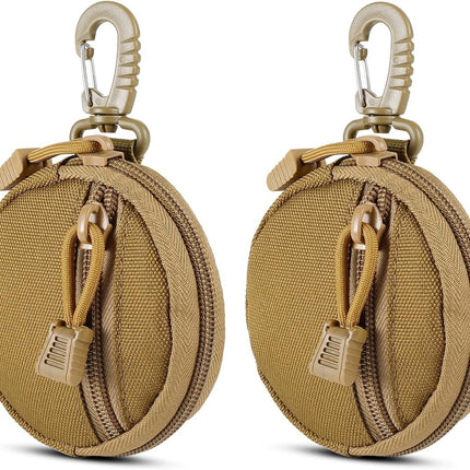Storage Bag - Accessory Organizer - Compact Wallet for Daily Use - Suitable for Travel, Sports, Running, Camping and Other Indoor and Outdoor Activities - Set of 2 (Khaki).
