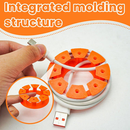 Cable Holder Set | Cable Organizer | Travel Cable Organizer – 4-pack – Cable Organizer for USB Charging Cable, HDMI Cable, Power Cord, Audio Cable & Mouse Cable – Orange.