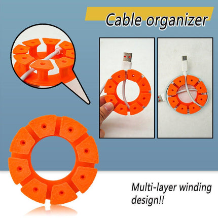 Cable Holder Set | Cable Organizer | Travel Cable Organizer – 4-pack – Cable Organizer for USB Charging Cable, HDMI Cable, Power Cord, Audio Cable & Mouse Cable – Orange.
