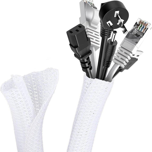 Cable Tray - Self-closing cable tray - Suitable for 13-22mm sheathed cables - Conceals cables, cut to size - Suitable for cable protection in TV cables, offices, homes, cars, etc. - 3 pieces - 2M each (white).