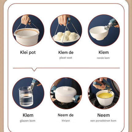 Anti-scald clamp - set of three - bowl remover - anti-slip clamp - kitchen bowl clamp - bowl and dish clamp - anti-scald - plate clamp.