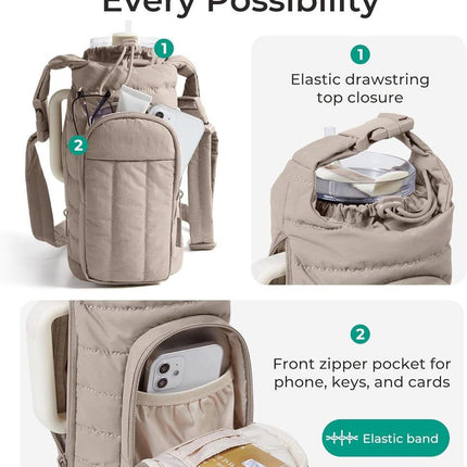 Handbag - Bottle Holder - Suitable for 950ml/1200ml water bottles - With shoulder strap and phone pocket - Unisex - The perfect companion for hiking and camping trips (Light Pink).