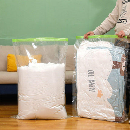 Vacuum Bags for Clothes - Set of 4 - with Manual Inflation Function - 120x100cm.