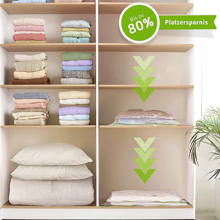 Vacuum Bags for Clothes - Set of 4 - with Manual Inflation Function - 120x100cm.