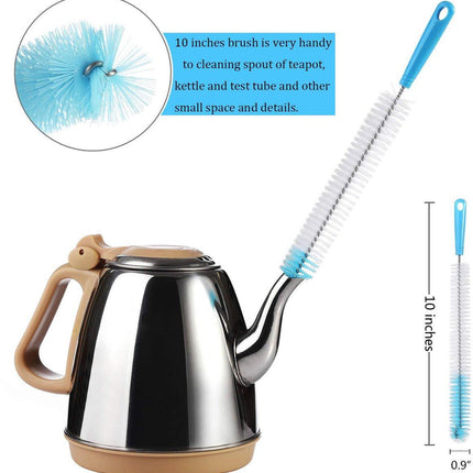 Cup Cleaning Brushes - Pack of 8 - Scratch-resistant - For all cup surfaces - Baby bottle brush - Blue.
