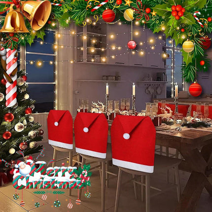 Chair Covers - Set of 5 - Christmas Chair Covers - Red Chair Covers - Christmas Chair Covers - Christmas Decorations.