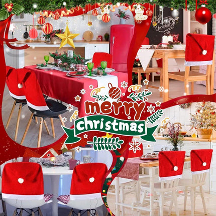 Chair Covers - Set of 5 - Christmas Chair Covers - Red Chair Covers - Christmas Chair Covers - Christmas Decorations.