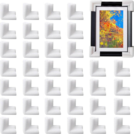 36-Piece Thick Foam Corner Protectors for TVs, Pictures, and Mirrors - Picture Frame Shipping & Packaging - Book Corner Shipping Supplies.