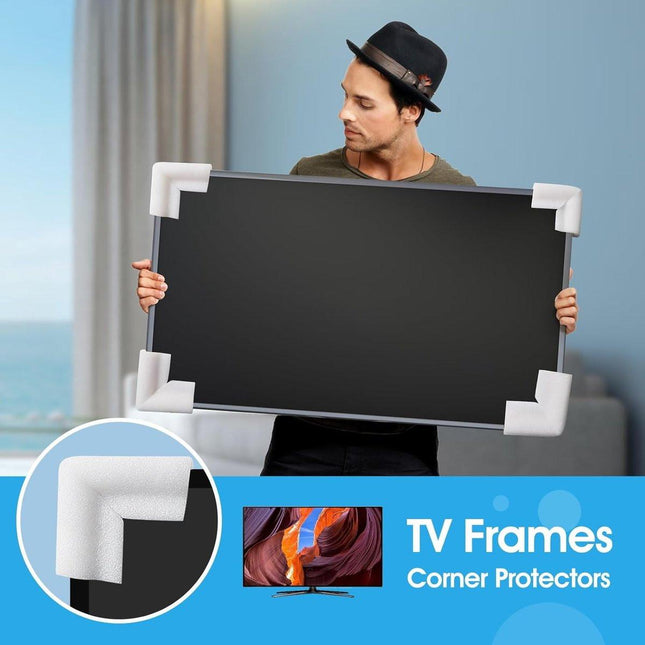 36-Piece Thick Foam Corner Protectors for TVs, Pictures, and Mirrors - Picture Frame Shipping & Packaging - Book Corner Shipping Supplies.