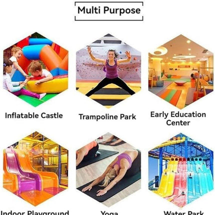 6 pairs - with anti-slip granules - trampoline socks for the playground - anti-slip floor socks (black + heather grey + lotus root powder + khaki + purple + blue).