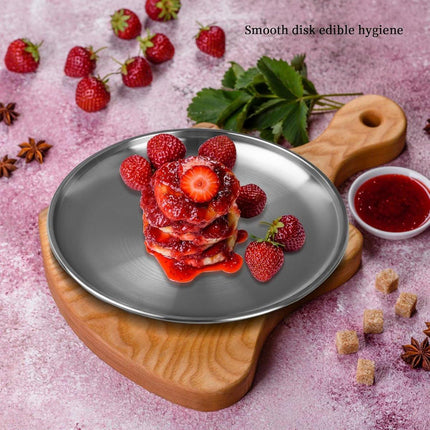Dinner Plates - 3-Piece - Stainless Steel Plates - 20cm, 23cm, 26cm - Matte Finish - Reusable - Suitable for outdoor use, picnics, kitchens, and parties.