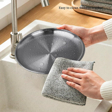 Dinner Plates - 3-Piece - Stainless Steel Plates - 20cm, 23cm, 26cm - Matte Finish - Reusable - Suitable for outdoor use, picnics, kitchens, and parties.