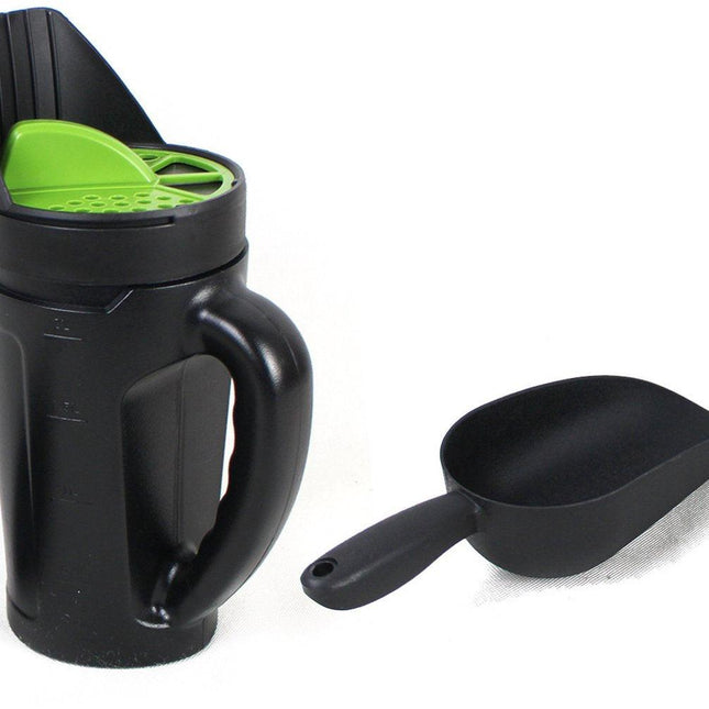 Hand spreader for seed and salt - planting machine for vegetable seeds - spreader for snow salt - adjustable outlet (3 positions) - including scoop - 2.5 liters - For lawn, garden and driveway.