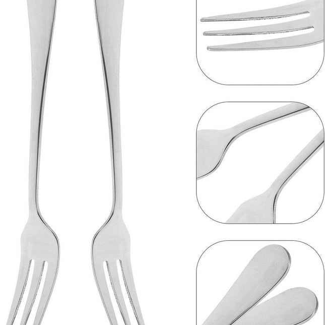 Fruit Forks - 12 pieces - Mini fruit forks made of stainless steel - Portable fruit forks - For snacks and desserts - Suitable for family gatherings and restaurants - Cutlery for formal dinners and outdoor events.