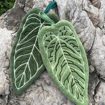 Towels - Towel Set - Soft, absorbent coral fleece kitchen and bathroom towels with hanging loops for easy dishwashing and hand washing - 2-pack (dark green, light green).
