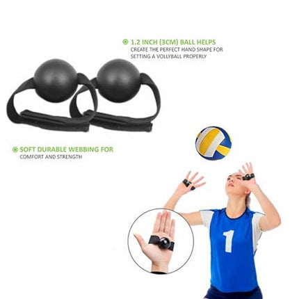2-Piece Volleyball Hand Shape Trainer - Soft Nylon & Wooden Beads - Adjustable Size for Correct Ball Placement - For Training and Competition.