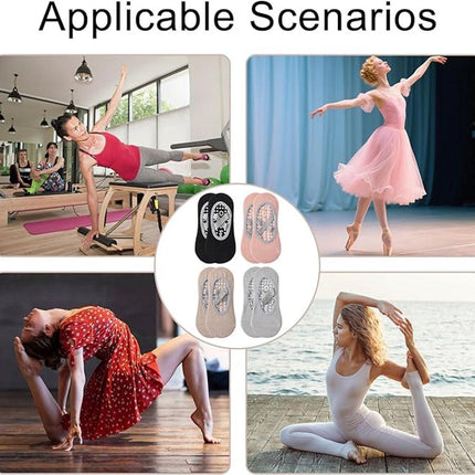 Yoga Socks (4 pairs) - Non-slip socks - Non-slip yoga socks for women - Sizes 35-41 - Pilates socks for women, Non-slip - Fitness Non-slip - Suitable for Pilates, Dance, Fitness.