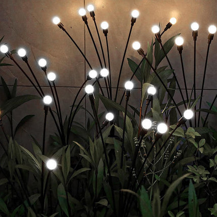 LED solar lights - Outdoor lighting - Solar garden lighting - Mood lighting - LED solar garden lights - Firefly-shaped - 12 flower pots x 2 - Waterproof, suitable for outdoor use - Ideal for decorating patio paths - White light.