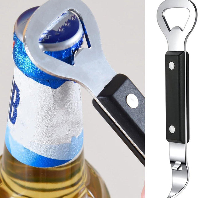 Bottle Opener - Manual Can Opener - Perforated Bottle Opener - Double Ended Wall Mounted Bottle Opener - Stainless Steel Bottle Opener for Beer and Cans - Small Bottle Opener - Suitable for Camping and Travel Use.