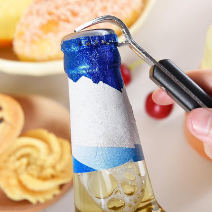 Bottle Opener - Manual Can Opener - Perforated Bottle Opener - Double Ended Wall Mounted Bottle Opener - Stainless Steel Bottle Opener for Beer and Cans - Small Bottle Opener - Suitable for Camping and Travel Use.