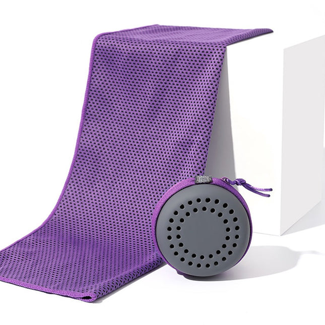 Cooling Towel for Summer & Sports - Quick-Drying & Cooling - Quick-Drying Towels - Cooling Towels for Running - With Storage Box - 30x80 cm (Adult Size) Purple