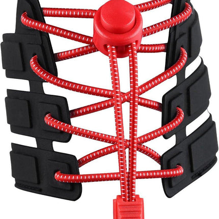 Sneaker Laces 120CM suitable for Sneakers - Elastic laces without a knot - Suitable for students and adults - With strong buckle and quick-release function (red).