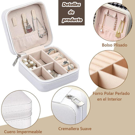 Jewelry Organizer Set - 3-Piece Set - Leather Jewelry Box - Portable Jewelry Organizer - Rings, Earrings, Necklaces, Bracelets - (White) - Jewelry Organizer - Christmas Gift - Birthday Gift.