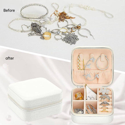 Jewelry Organizer Set - 3-Piece Set - Leather Jewelry Box - Portable Jewelry Organizer - Rings, Earrings, Necklaces, Bracelets - (White) - Jewelry Organizer - Christmas Gift - Birthday Gift.
