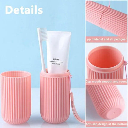 4-Piece Pack - Travel Toothbrush Holder - Portable - Travel Mouthwash Cup - Multifunctional Storage Box.