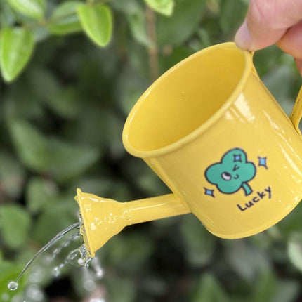 Casting Kettle - Iron Garden Small Household Casting Kettle - Bucket - Four-Leaf Clover - Yellow.