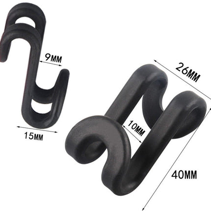 Hanger Hooks | Hooks - S-Hook Hangers - Black - Pack of 100 - Coat Hooks - Space-Saving Hanger Connector Hooks - Plastic Hanger Connectors - Ideal for Organizing Your Wardrobe.