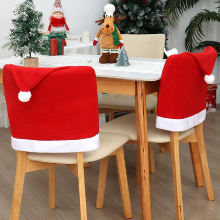 Chair Covers - Set of 6 - Christmas Chair Covers - Red Chair Covers - Christmas Chair Covers - Christmas Decorations.