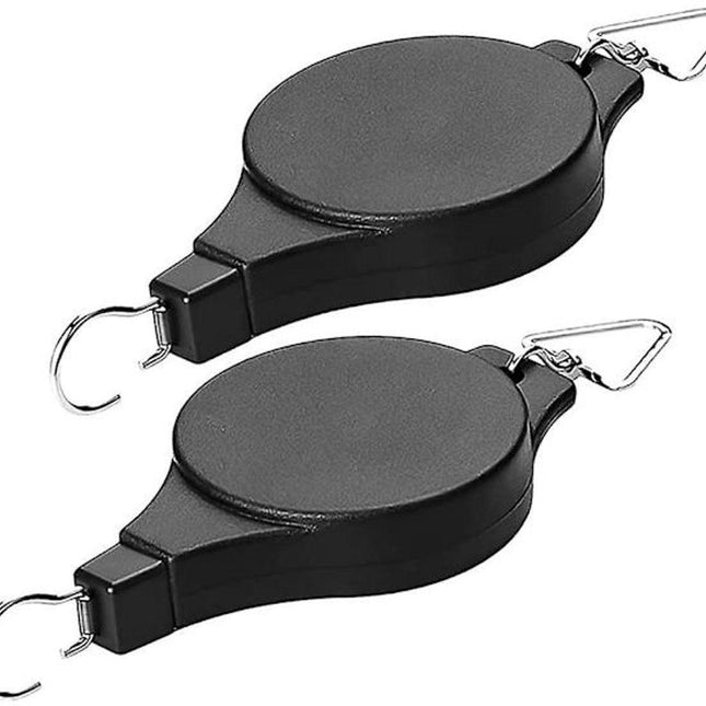 Extendable Hanging Basket Rack - Perfect for garden baskets, planters, and feeders. Hang high and pull down - Pack of 2.