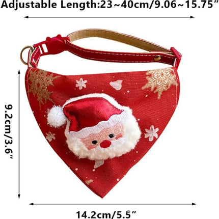 Pet Scarves - 4 Pack - Triangle Christmas Scarves for Dogs - Adjustable Scarves for Pets - Stylish and Breathable Bibs for Dogs - Buckle Design - Suitable for Autumn and Winter Christmas Outfits.