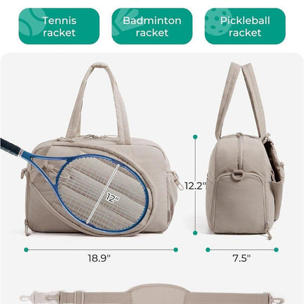 Tennis Bag - Tennis Backpack - 42L with Shoe Compartment - Sports Bag - Waterproof Racket Bag - Protective Racket Compartment - Portable as a Shoulder Bag - Camel.
