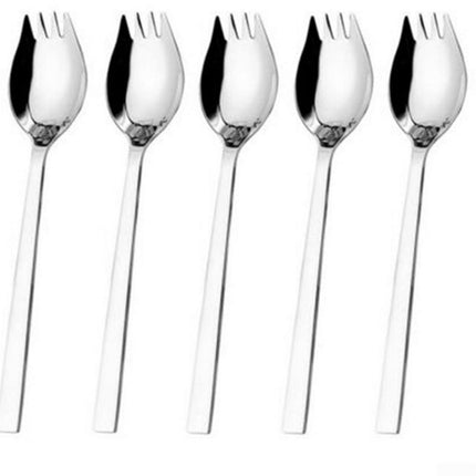 5-piece stainless steel cutlery set - fork and spoon - soup, salad and noodle spoons and forks.