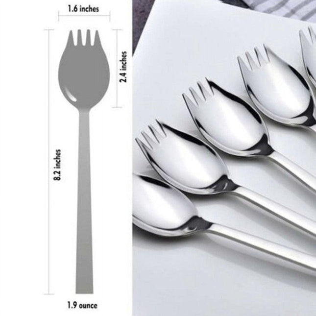 5-piece stainless steel cutlery set - fork and spoon - soup, salad and noodle spoons and forks.