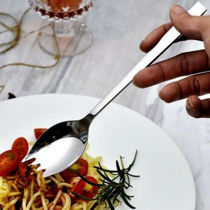 5-piece stainless steel cutlery set - fork and spoon - soup, salad and noodle spoons and forks.