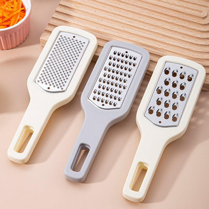Grater - 3-piece set - Hand grater - Cheese grater - Ginger grater - Garlic grater - Stainless steel - Dishwasher safe - Silver.