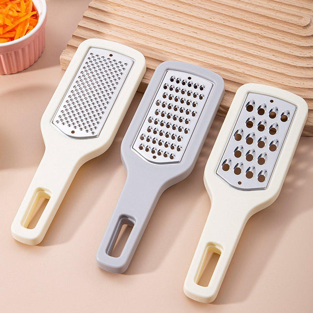 Grater - 3-piece set - Hand grater - Cheese grater - Ginger grater - Garlic grater - Stainless steel - Dishwasher safe - Silver.