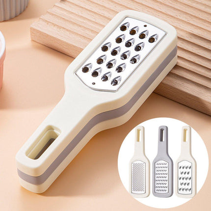 Grater - 3-piece set - Hand grater - Cheese grater - Ginger grater - Garlic grater - Stainless steel - Dishwasher safe - Silver.