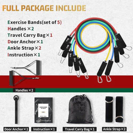 Resistance Bands - Exercise Bands - Training Bands - Resistance Bands with Handles for Men and Women - Exercise Bands for Fitness and Strength Training at Home.