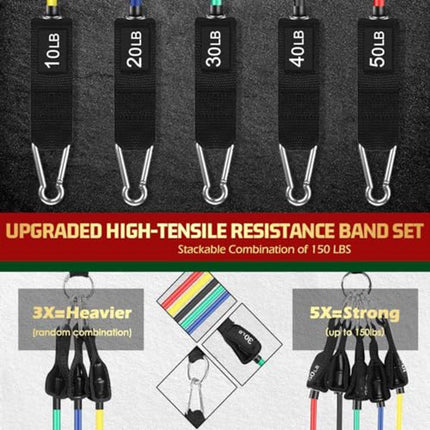 Resistance Bands - Exercise Bands - Training Bands - Resistance Bands with Handles for Men and Women - Exercise Bands for Fitness and Strength Training at Home.